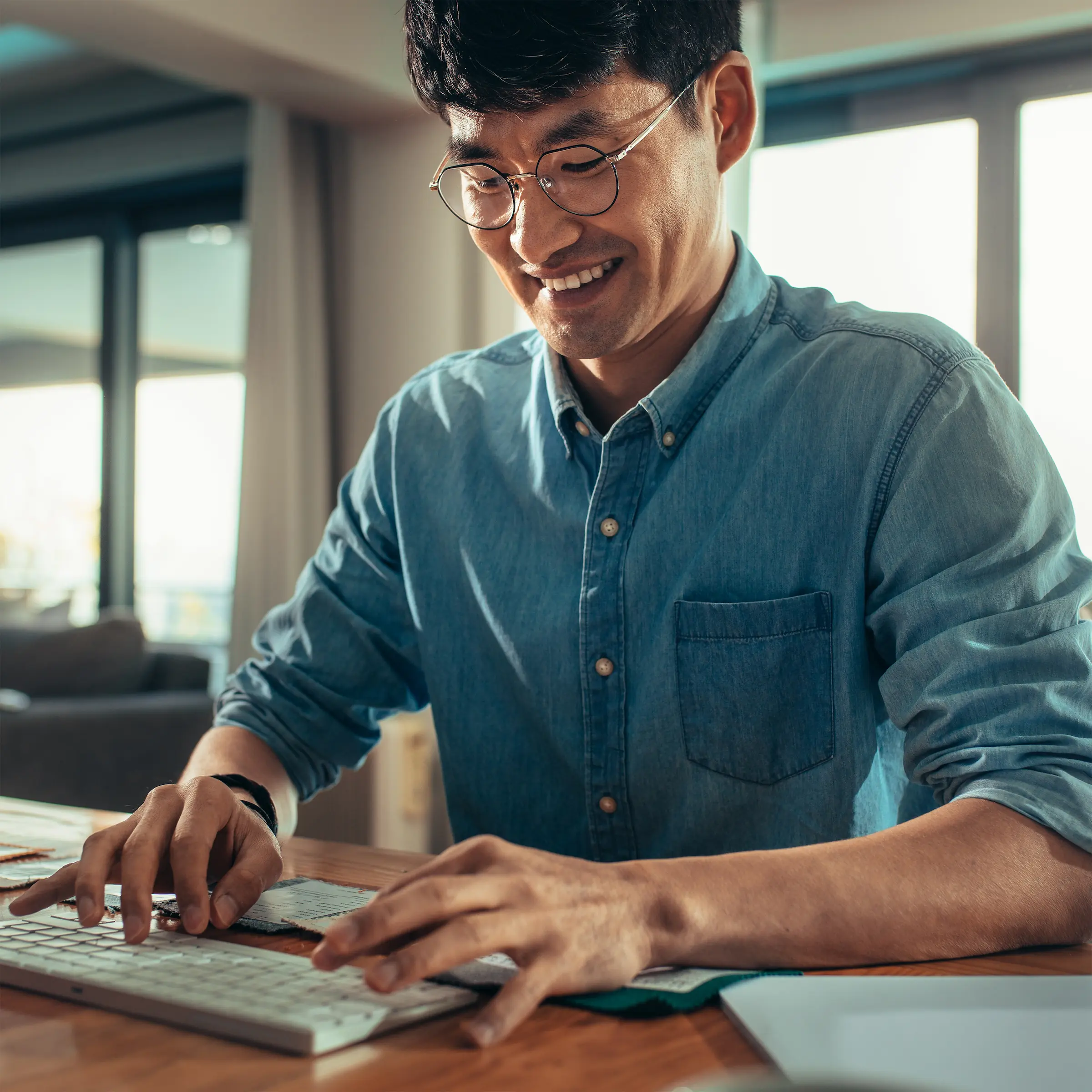 a man is working with the smartlogic platform