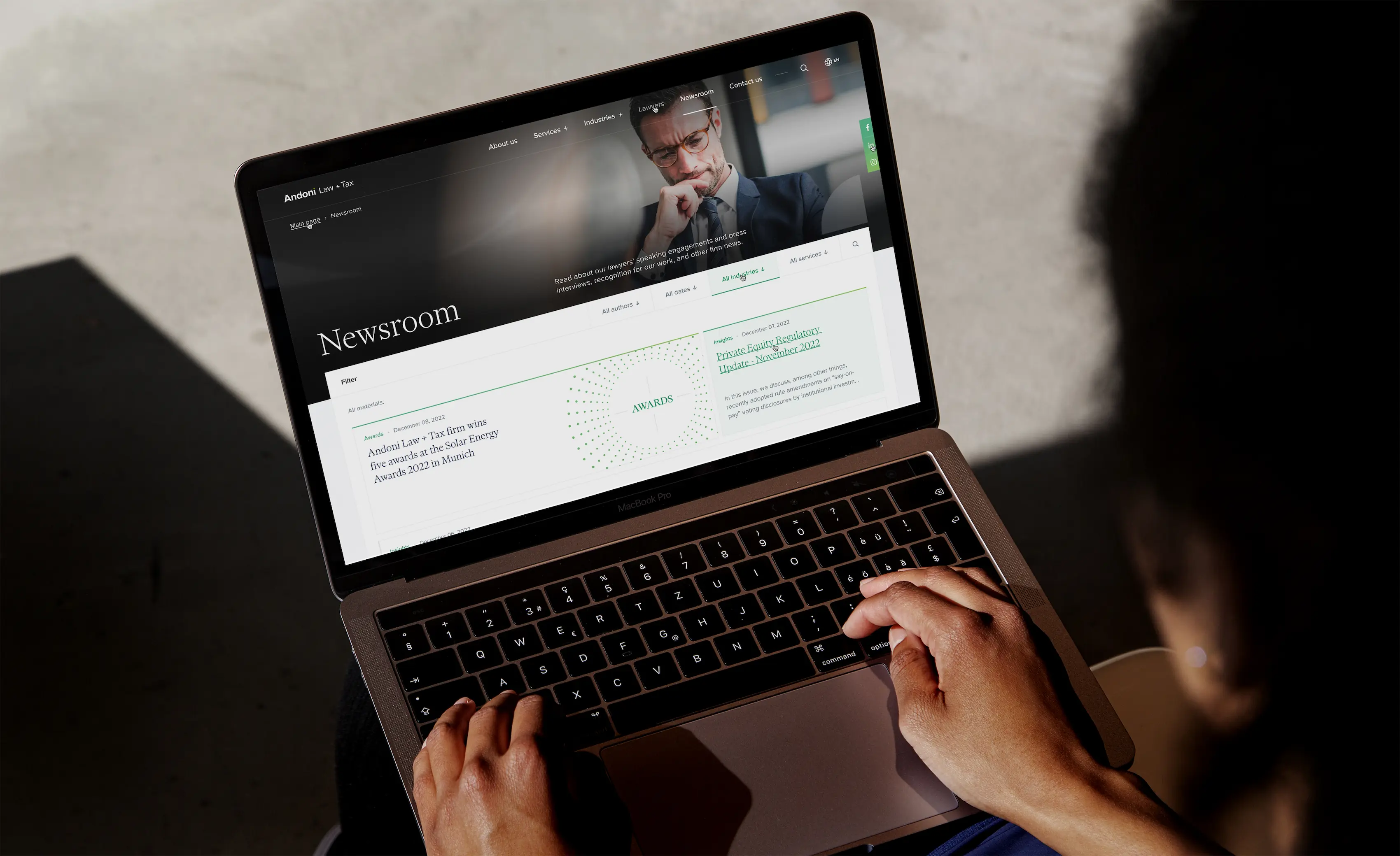 Smotrow Design was invited to create a new website for an Albanian law firm Andoni Law & Tax