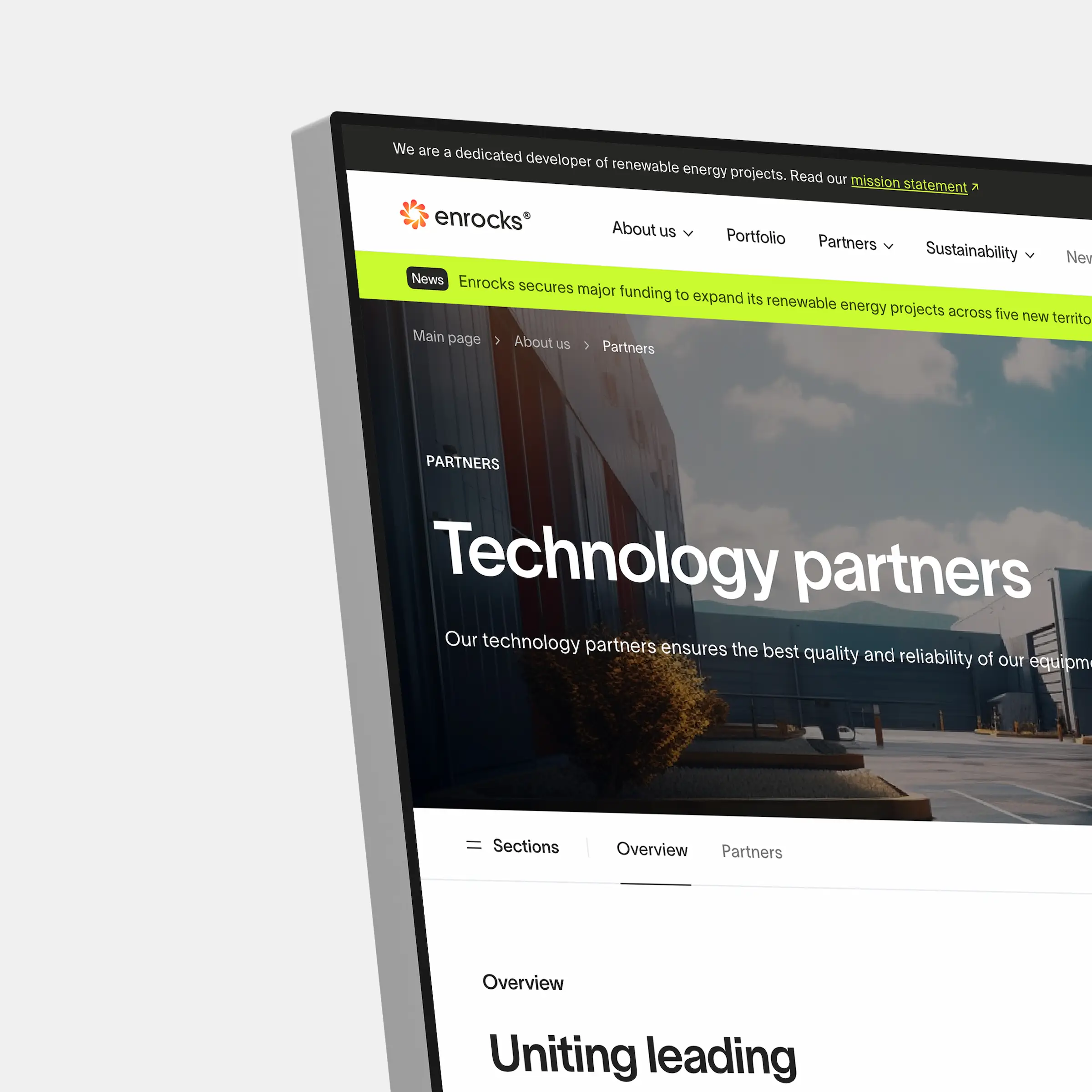Smotrow Design has designed a minimal layout for the new Enrocks website