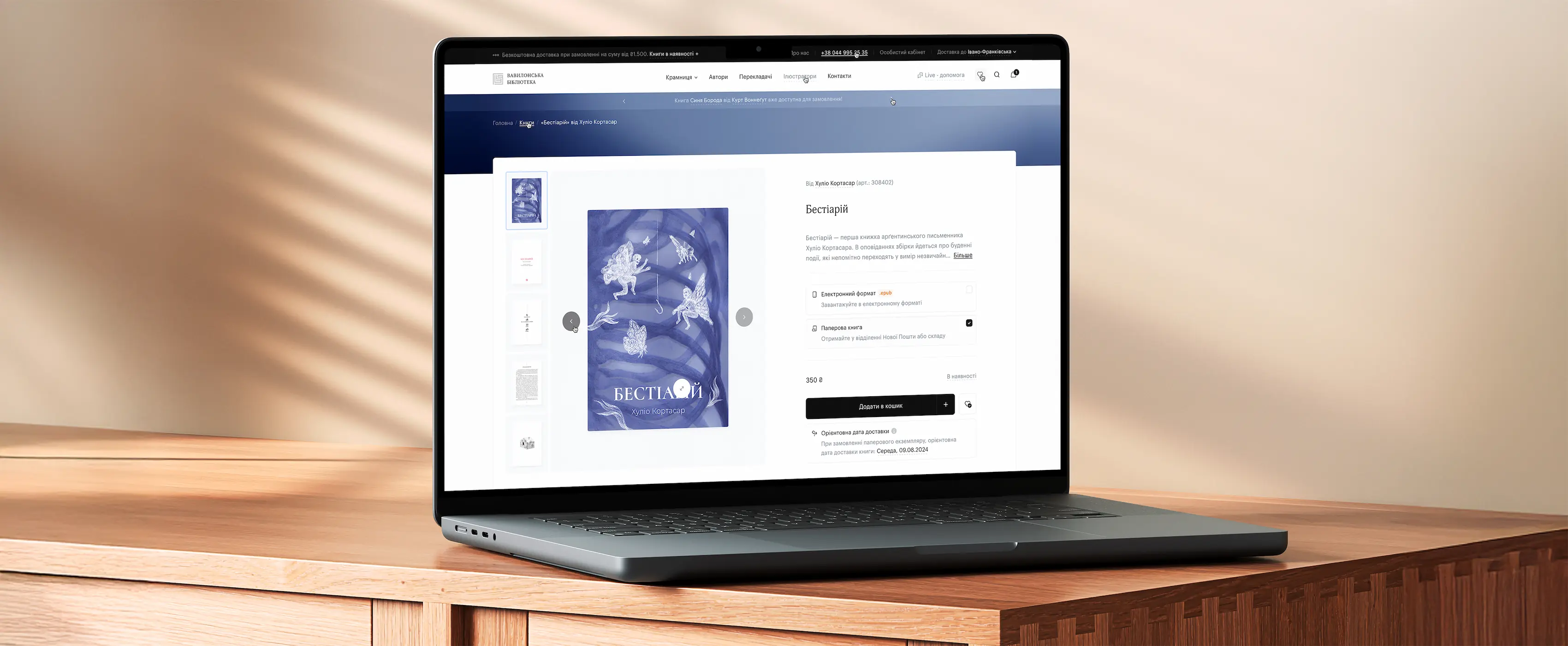 The wide image of the babylon library interface design and technical implementation by Smotrow Design